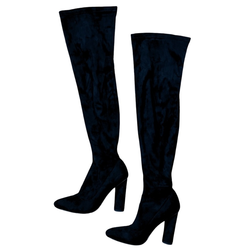 faux suede knee high boots